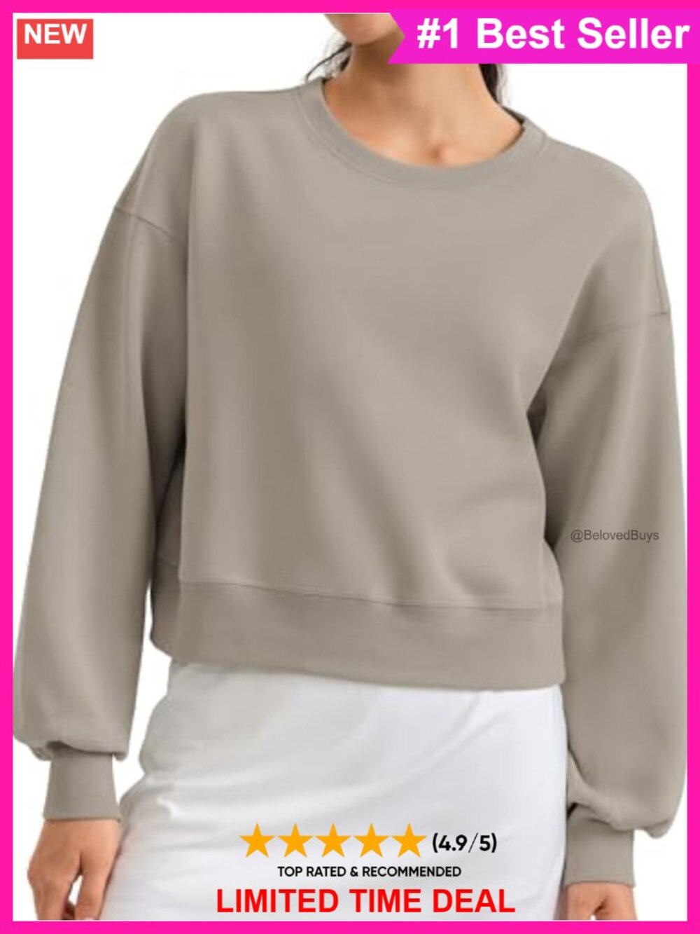 Modal Fleece Lined Pullover Sweatshirt Womens Soft Warm Winter Lounge Top